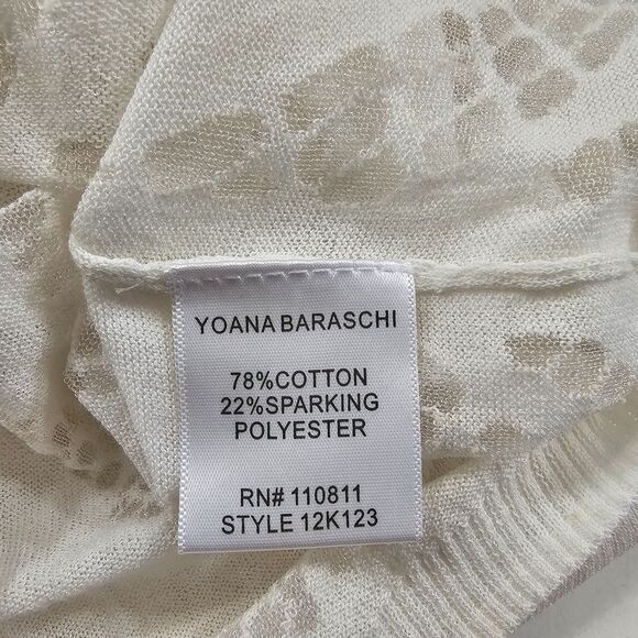 Anthropologie Baraschi Cyber Fairy Cream Sheer Cardigan Womens Lg Cut Out Future - Picture 6 of 8